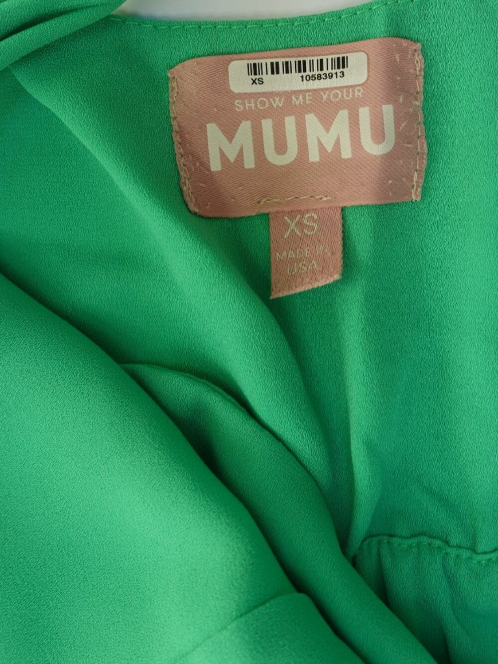 Show Me Your Mumu Moby Green front tie midi Dress spaghetty strap  size XS - Picture 7 of 11